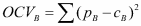 OCV to the power of B = sum of p to the power of B - c to the power of B squared