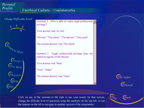 Answers to an interactive exercise